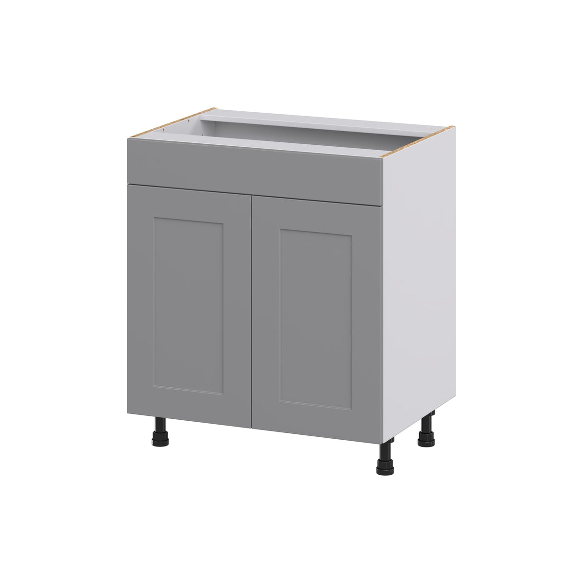 Hugo&Borg Beaumont 30-in W x 34.5-in H x 21-in D Slate Gray Sink Base Fully Assembled Cabinet (Recessed Panel Shaker Style)