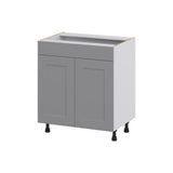 Hugo&Borg Beaumont 30-in W x 34.5-in H x 21-in D Slate Gray Sink Base Fully Assembled Cabinet (Recessed Panel Shaker Style)