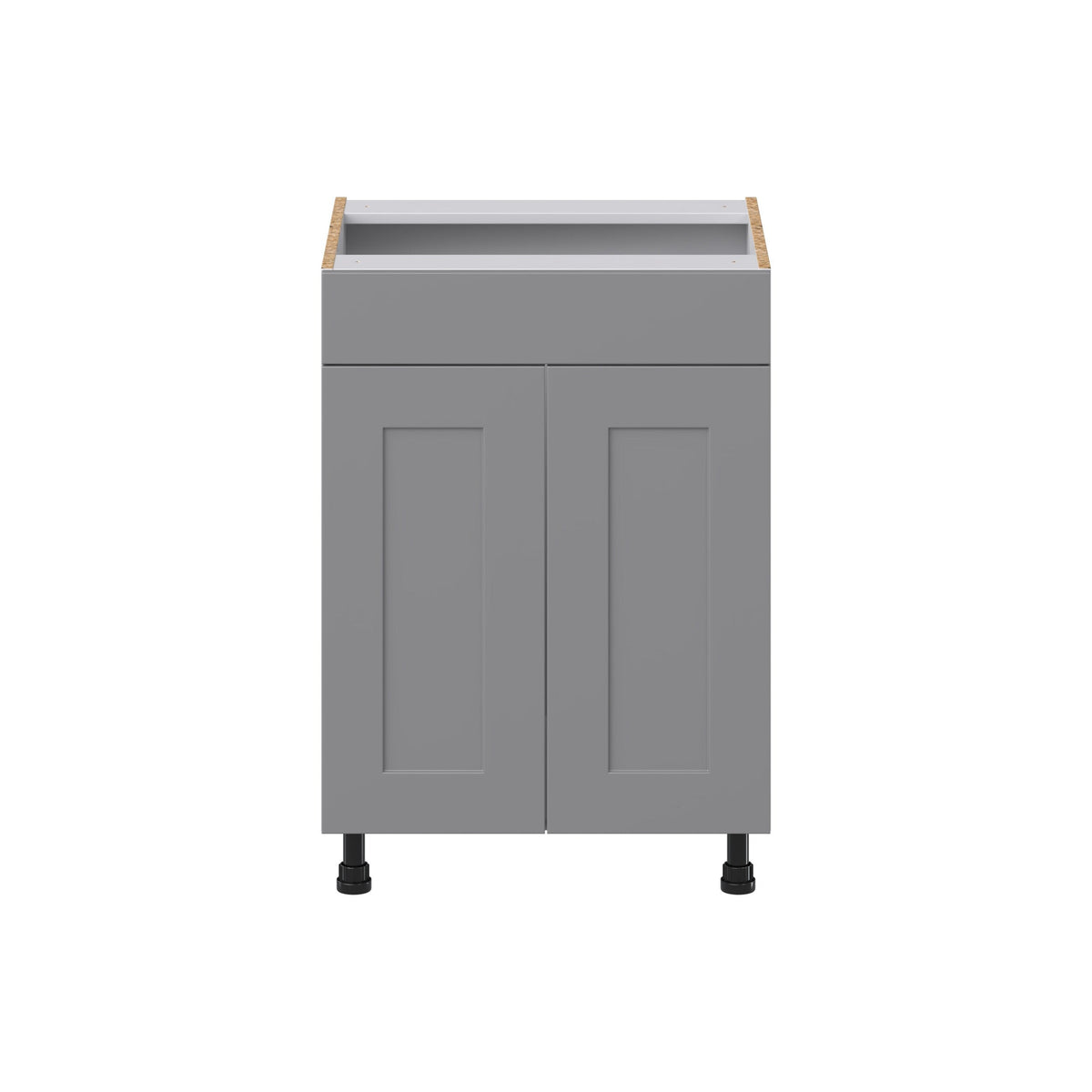 Hugo&Borg Beaumont 24-in W x 34.5-in H x 21-in D Slate Gray Sink Base Fully Assembled Cabinet (Recessed Panel Shaker Style)