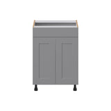 Hugo&Borg Beaumont 24-in W x 34.5-in H x 21-in D Slate Gray Sink Base Fully Assembled Cabinet (Recessed Panel Shaker Style)