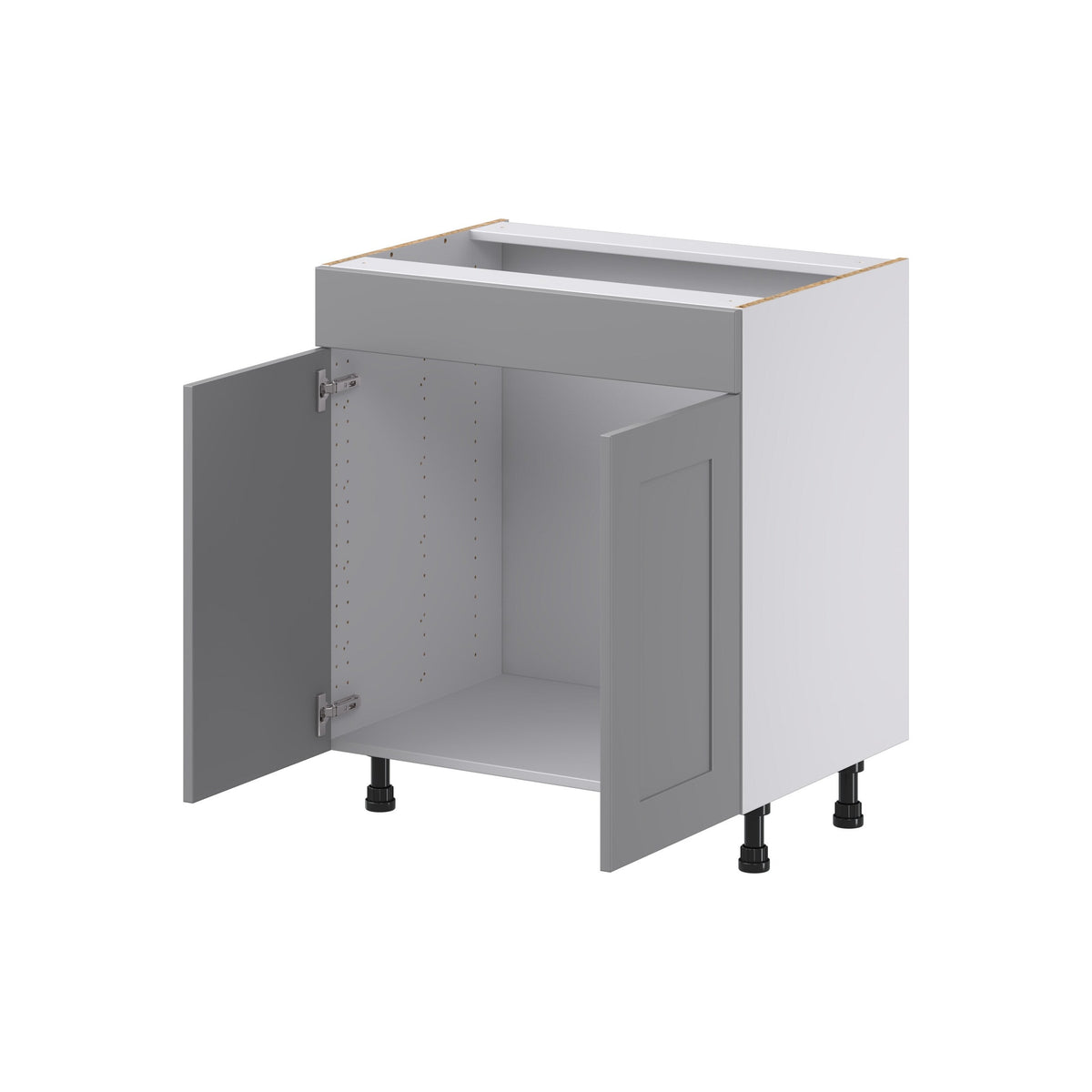 Hugo&Borg Beaumont 30-in W x 34.5-in H x 21-in D Slate Gray Sink Base Fully Assembled Cabinet (Recessed Panel Shaker Style)