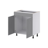 Hugo&Borg Beaumont 30-in W x 34.5-in H x 21-in D Slate Gray Sink Base Fully Assembled Cabinet (Recessed Panel Shaker Style)