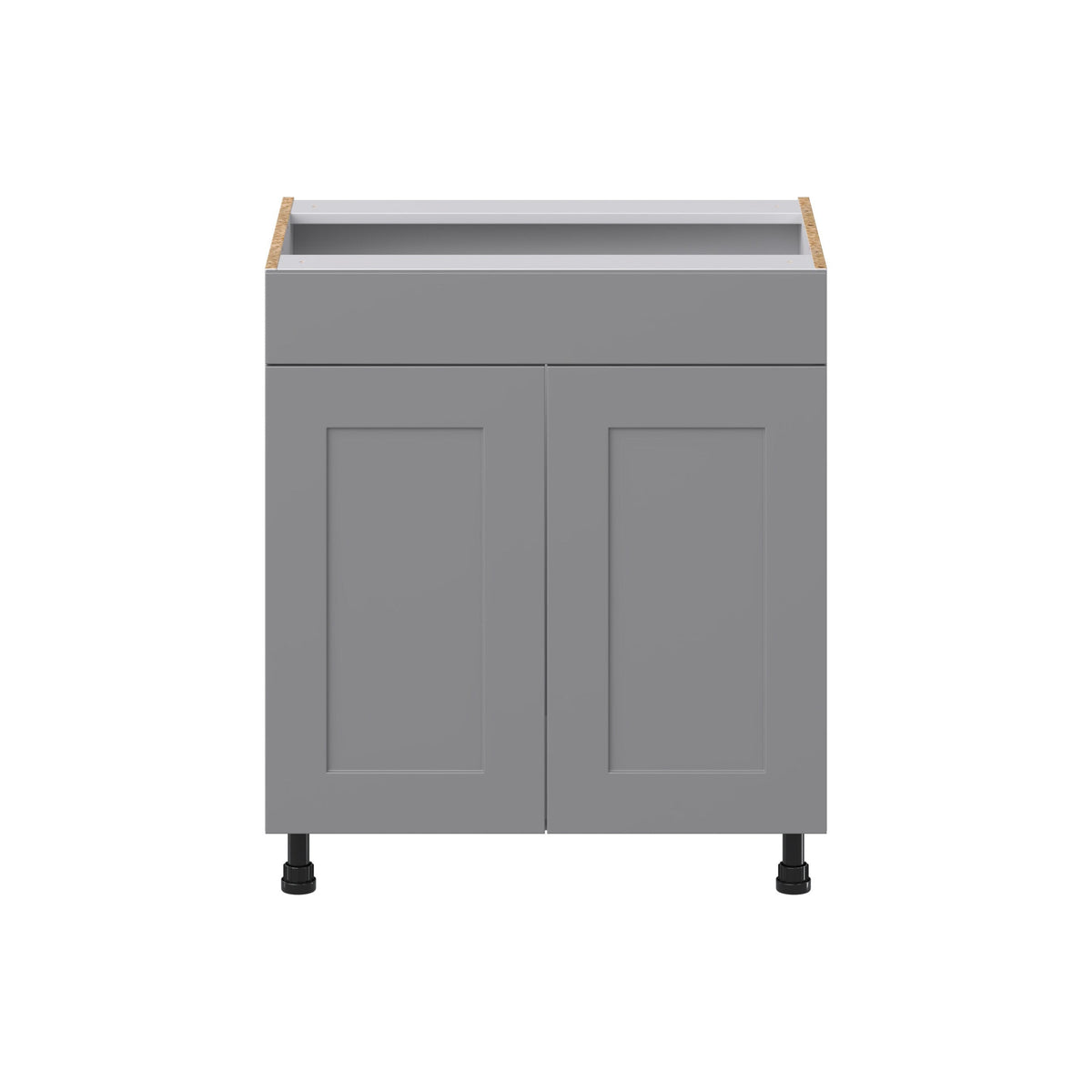 Hugo&Borg Beaumont 30-in W x 34.5-in H x 21-in D Slate Gray Sink Base Fully Assembled Cabinet (Recessed Panel Shaker Style)