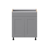Hugo&Borg Beaumont 30-in W x 34.5-in H x 21-in D Slate Gray Sink Base Fully Assembled Cabinet (Recessed Panel Shaker Style)