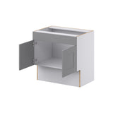 Hugo&Borg Beaumont 30-in W x 30-in H x 21-in D Slate Gray Sink Base Fully Assembled Cabinet (Recessed Panel Shaker Style)