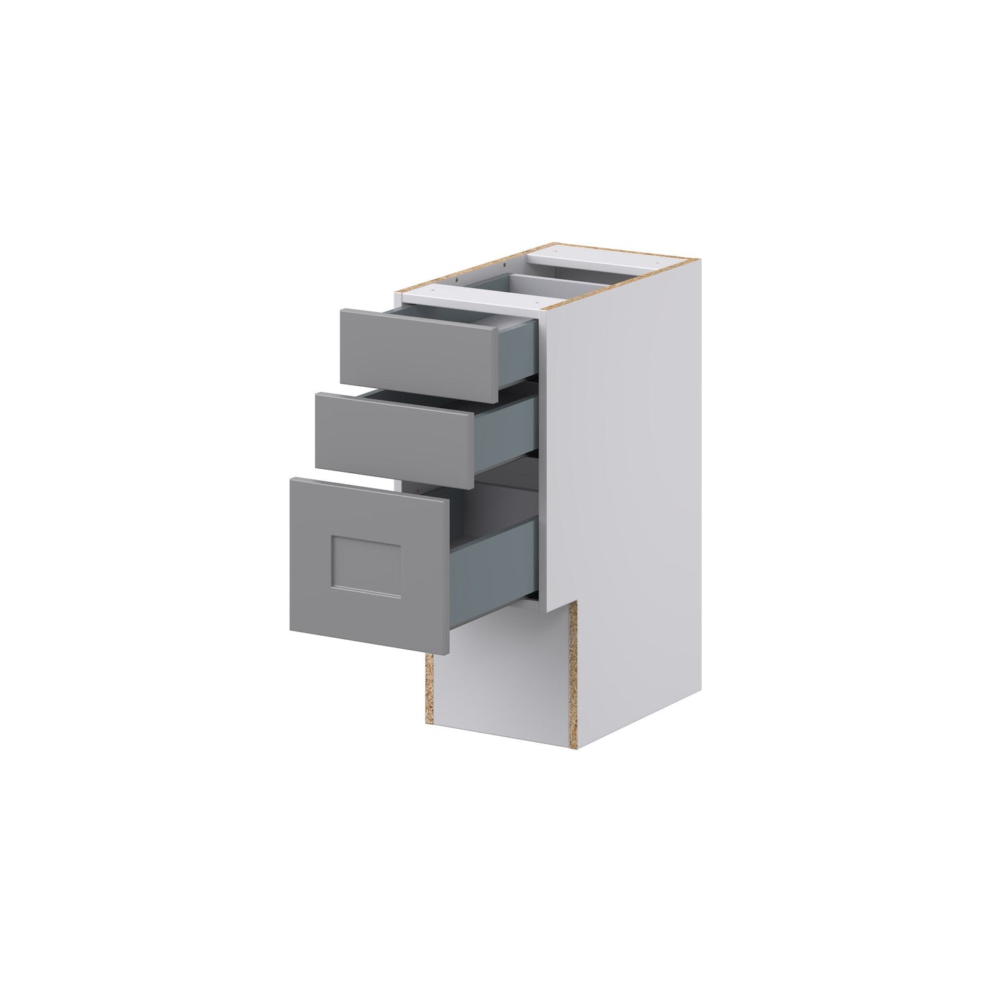 Hugo&Borg Beaumont 12-in W x 30-in H x 21-in D Slate Gray 4-Drawer Base Fully Assembled Cabinet (Recessed Panel Style)