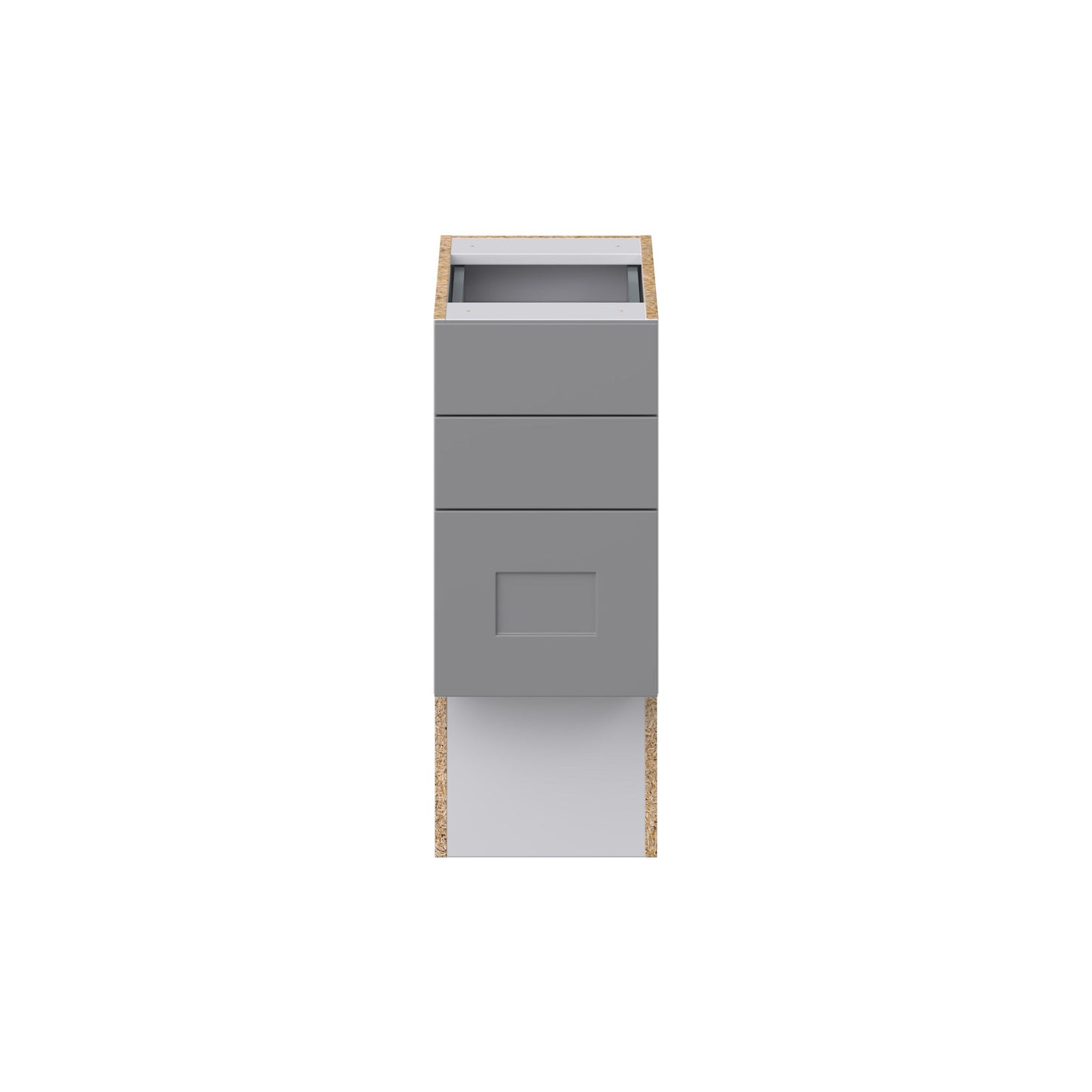 Hugo&Borg Beaumont 12-in W x 30-in H x 21-in D Slate Gray 4-Drawer Base Fully Assembled Cabinet (Recessed Panel Style)