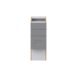 Hugo&Borg Beaumont 12-in W x 30-in H x 21-in D Slate Gray 4-Drawer Base Fully Assembled Cabinet (Recessed Panel Style)
