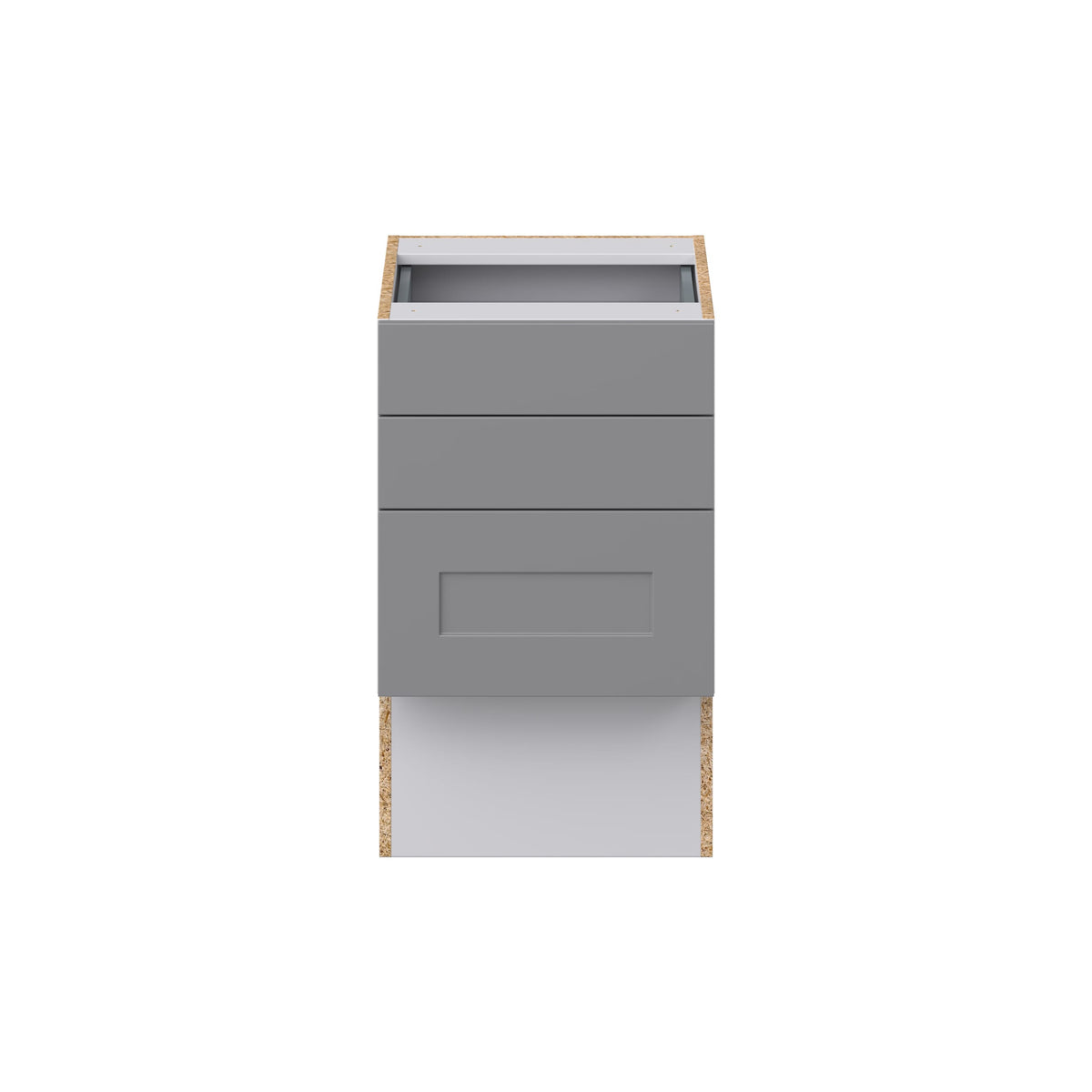 Hugo&Borg Beaumont 18-in W x 30-in H x 21-in D Slate Gray 3-Drawer Base Fully Assembled Cabinet (Recessed Panel Style)