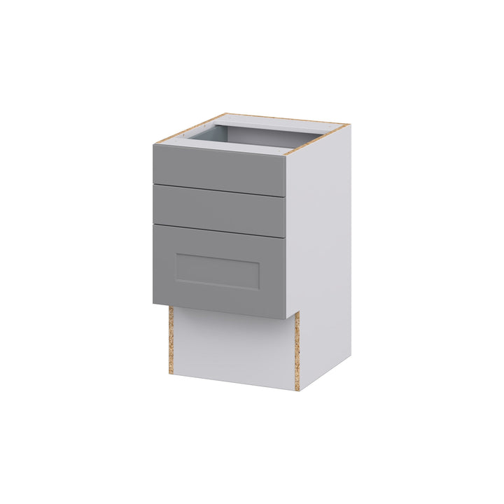 Hugo&Borg Beaumont 18-in W x 30-in H x 21-in D Slate Gray 3-Drawer Base Fully Assembled Cabinet (Recessed Panel Style)