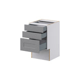 Hugo&Borg Beaumont 18-in W x 30-in H x 21-in D Slate Gray 3-Drawer Base Fully Assembled Cabinet (Recessed Panel Style)