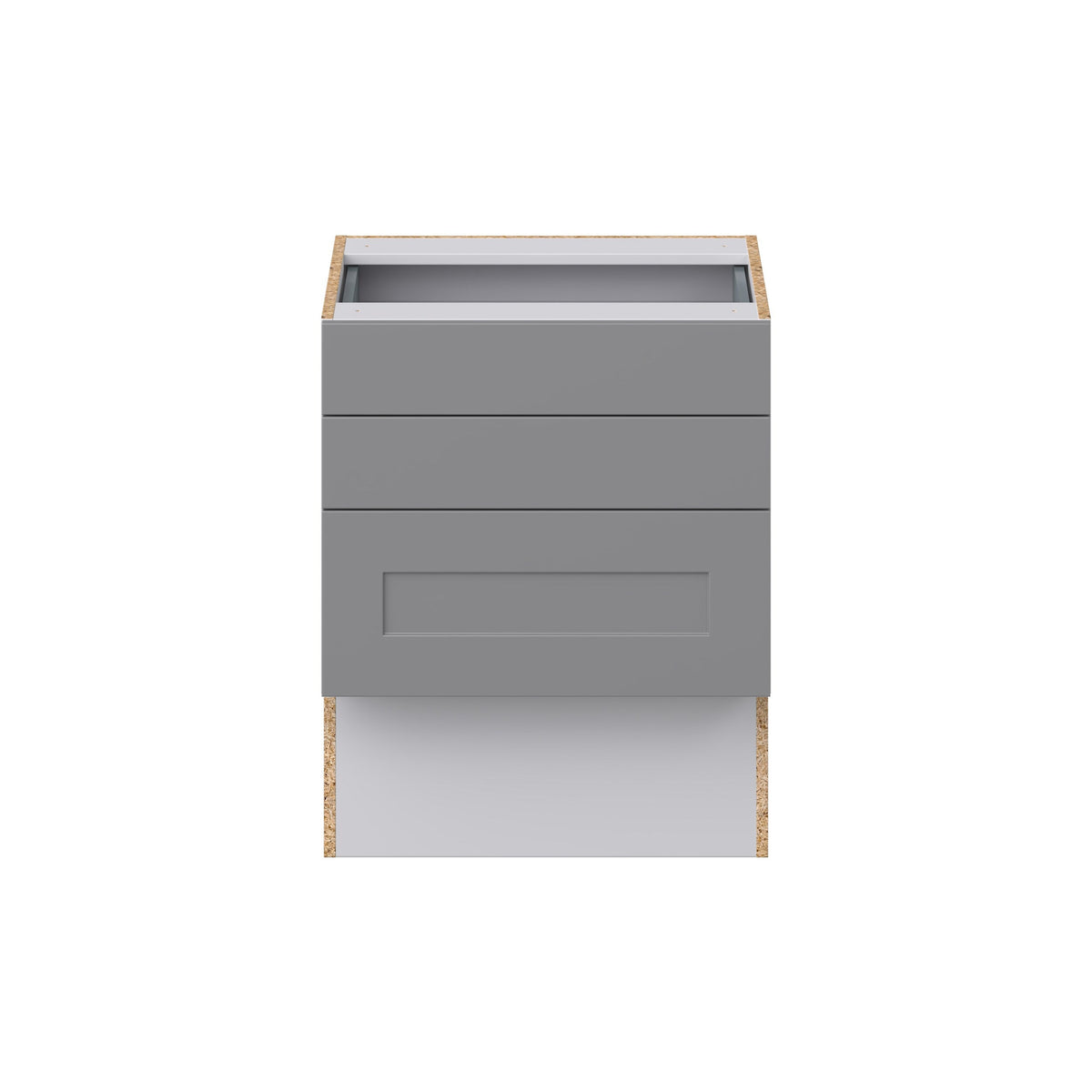 Hugo&Borg Beaumont 24-in W x 30-in H x 21-in D Slate Gray 3-Drawer Base Fully Assembled Cabinet (Recessed Panel Style)