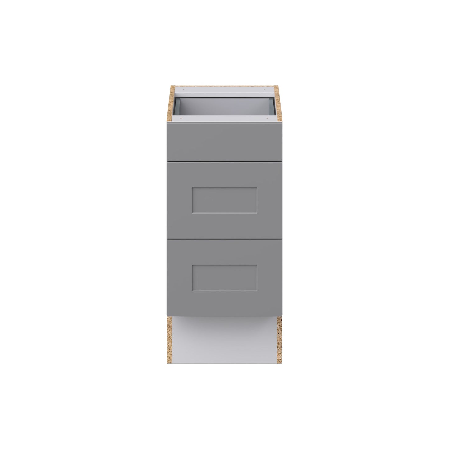 Hugo&Borg Beaumont 15-in W x 32.5-in H x 25-in D Slate Gray 3-Drawer Base Fully Assembled Cabinet (Recessed Panel Style)