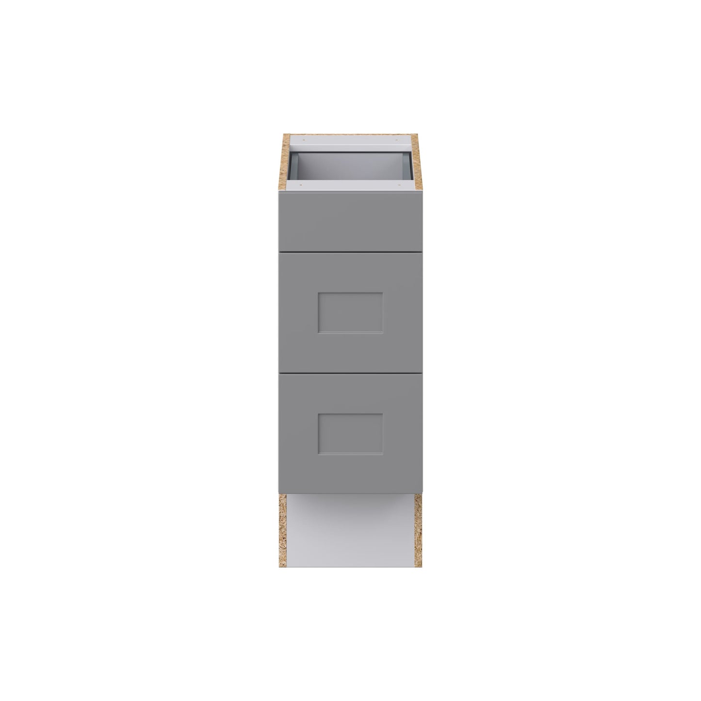 Hugo&Borg Beaumont 12-in W x 32.5-in H x 24-in D Slate Gray 3-Drawer Base Fully Assembled Cabinet (Recessed Panel Style)