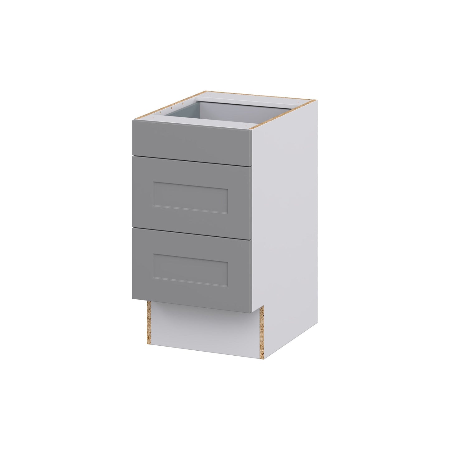 Hugo&Borg Beaumont 18-in W x 32.5-in H x 24-in D Slate Gray 3-Drawer Base Fully Assembled Cabinet (Recessed Panel Style)
