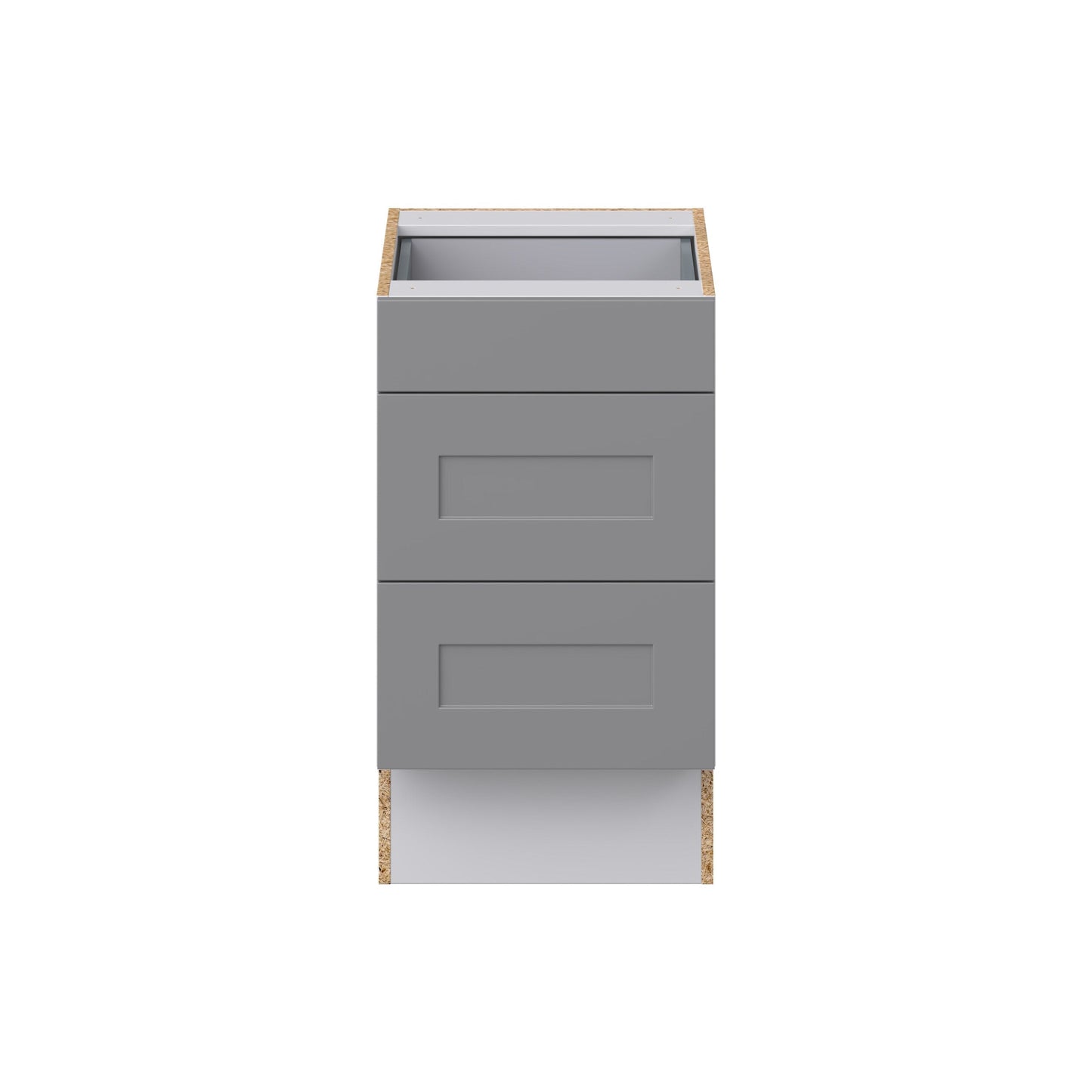 Hugo&Borg Beaumont 18-in W x 32.5-in H x 24-in D Slate Gray 3-Drawer Base Fully Assembled Cabinet (Recessed Panel Style)