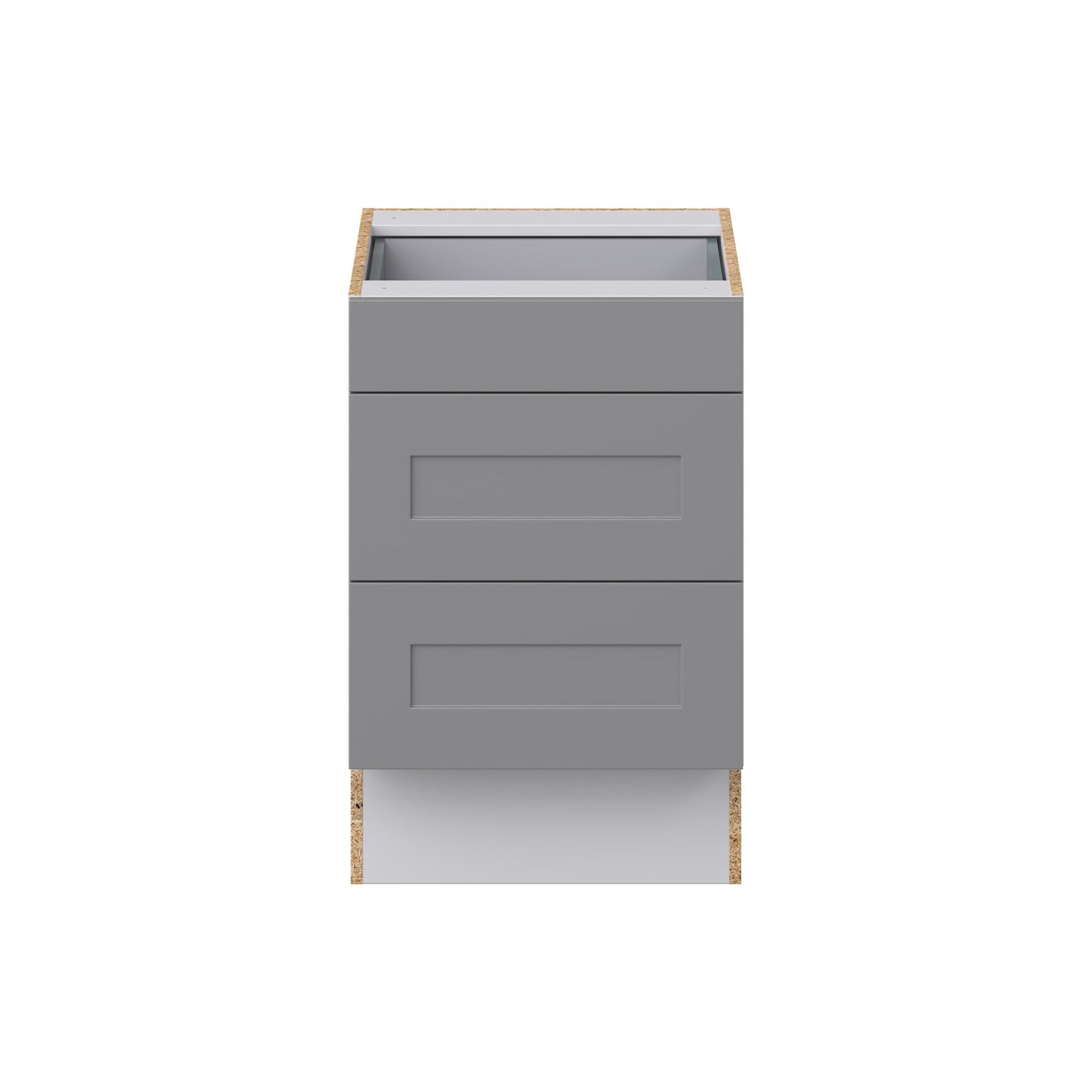 Hugo&Borg 21-in W x 32.5-in H x 24-in D Slate Gray 3-Drawer Base Fully Assembled Cabinet (Recessed Panel Style)