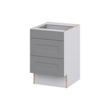 Hugo&Borg 21-in W x 32.5-in H x 24-in D Slate Gray 3-Drawer Base Fully Assembled Cabinet (Recessed Panel Style)