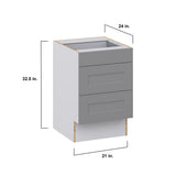 Hugo&Borg 21-in W x 32.5-in H x 24-in D Slate Gray 3-Drawer Base Fully Assembled Cabinet (Recessed Panel Style)