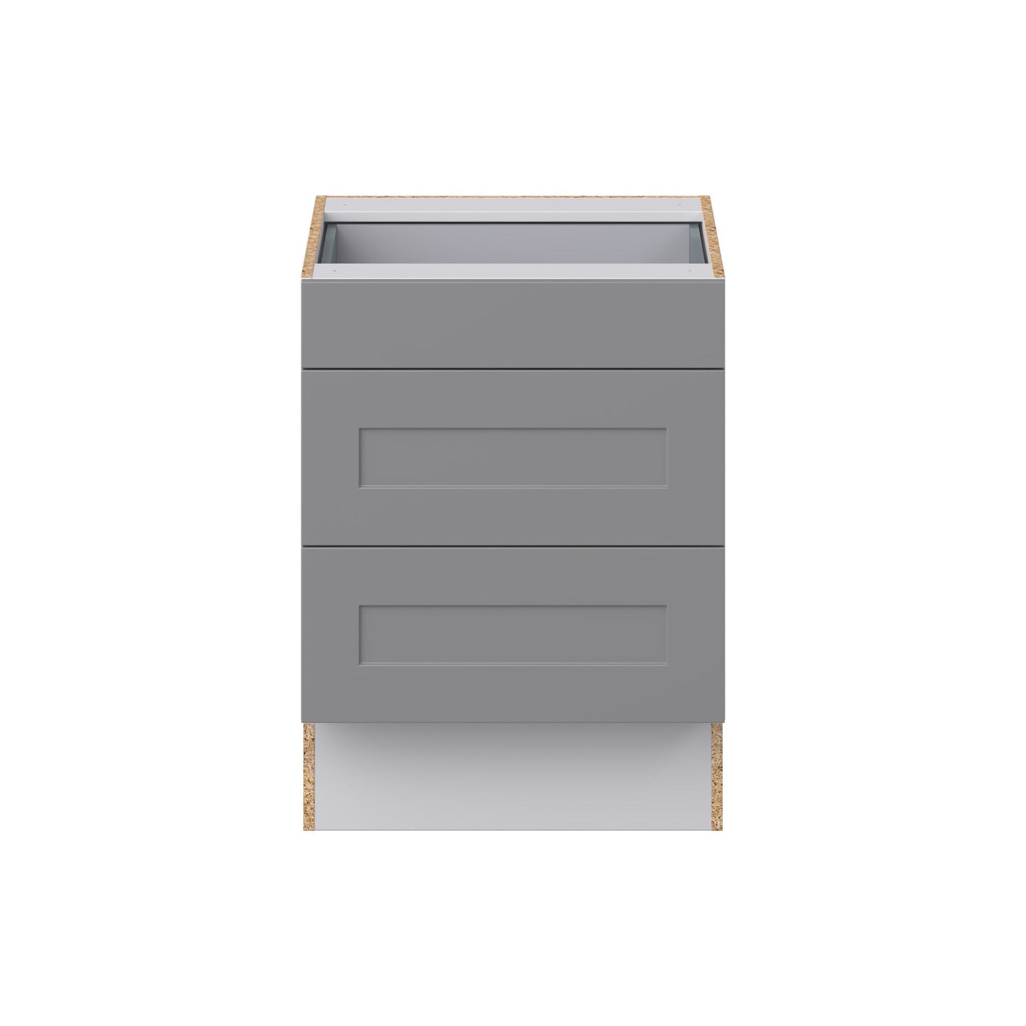 Hugo&Borg Beaumont 24-in W x 32.5-in H x 24-in D Slate Gray 3-Drawer Base Fully Assembled Cabinet (Recessed Panel Style)