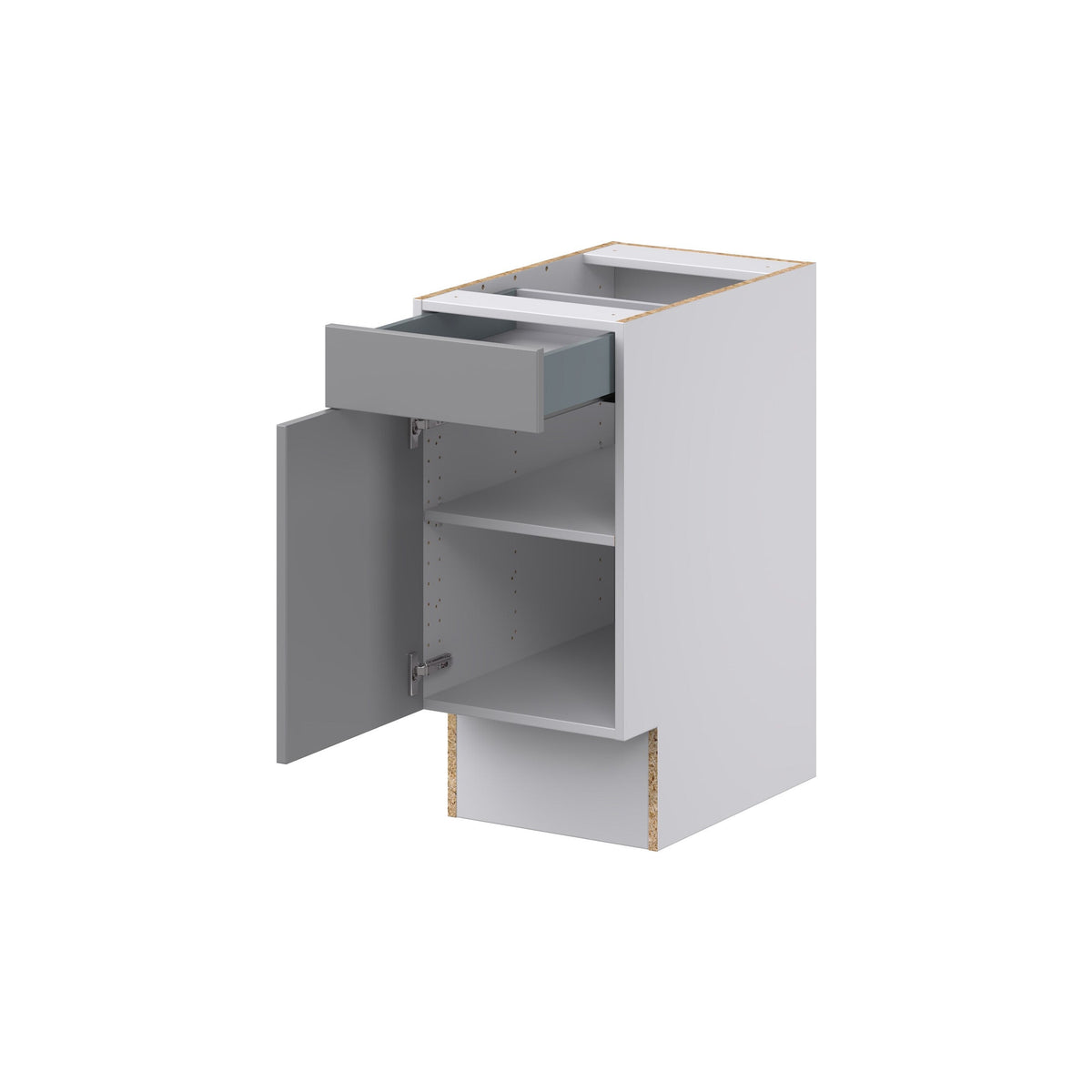 Hugo&Borg Beaumont 15-in W x 34.5-in H x 25-in D Slate Gray 1-Drawer Base Fully Assembled Cabinet (Recessed Panel Shaker Style)