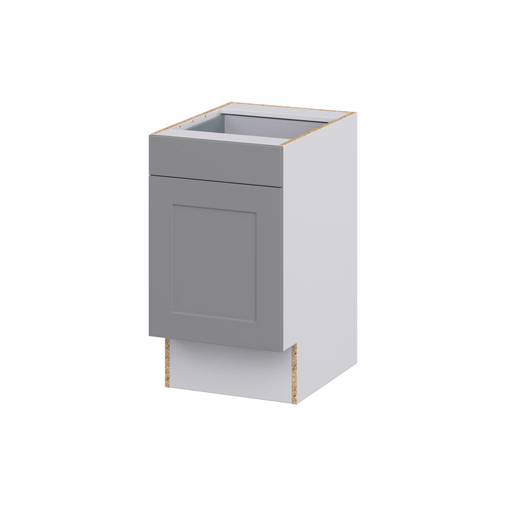 Hugo&Borg Beaumont 18-in W x 34.5-in H x 24-in D Slate Gray 1-Drawer Base Fully Assembled Cabinet (Recessed Panel Shaker Door Style)