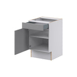 Hugo&Borg Beaumont 21-in W x 34.5-in H x 24-in D Slate Gray 1-Drawer Base Fully Assembled Cabinet (Recessed Panel Shaker Style)