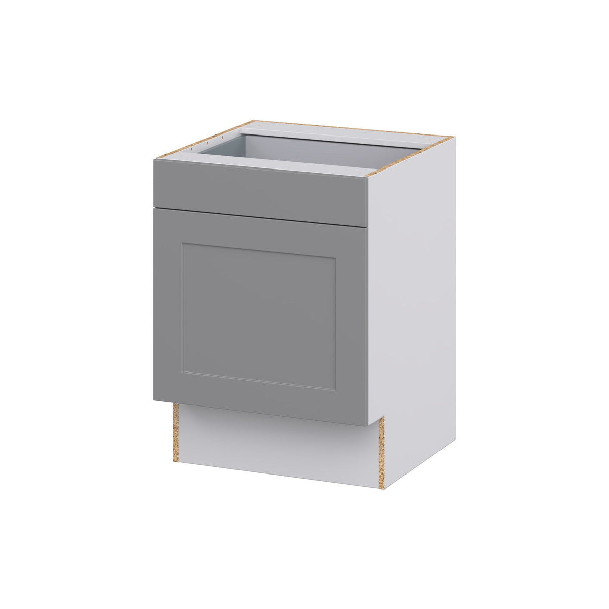 Hugo&Borg Beaumont 24-in W x 34.5-in H x 25-in D Slate Gray 1-Drawer Base Fully Assembled Cabinet (Recessed Panel Shaker Style)