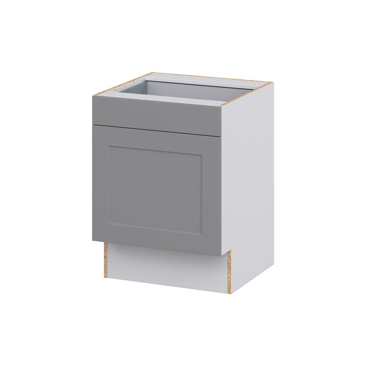 Hugo&Borg Beaumont 24-in W x 34.5-in H x 25-in D Slate Gray 1-Drawer Base Fully Assembled Cabinet (Recessed Panel Shaker Style)
