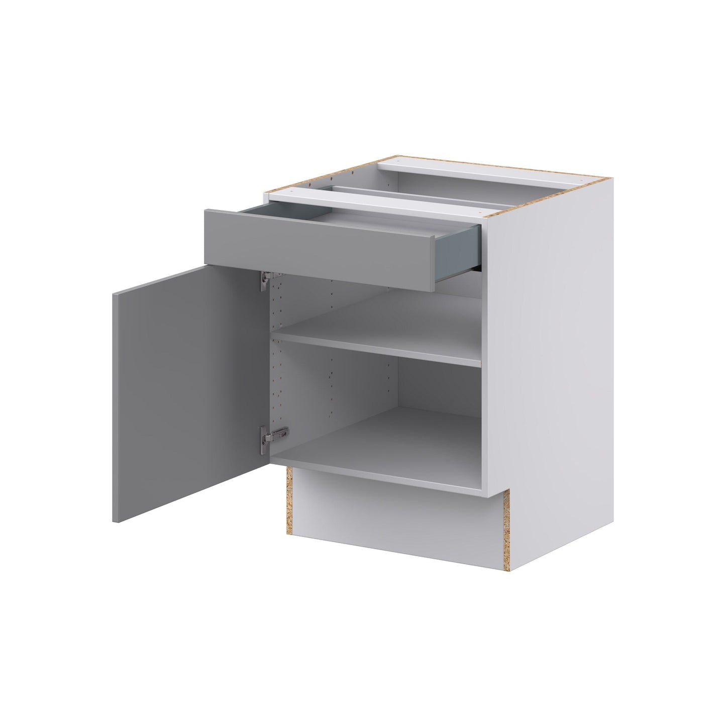 Hugo&Borg Beaumont 24-in W x 34.5-in H x 25-in D Slate Gray 1-Drawer Base Fully Assembled Cabinet (Recessed Panel Shaker Style)