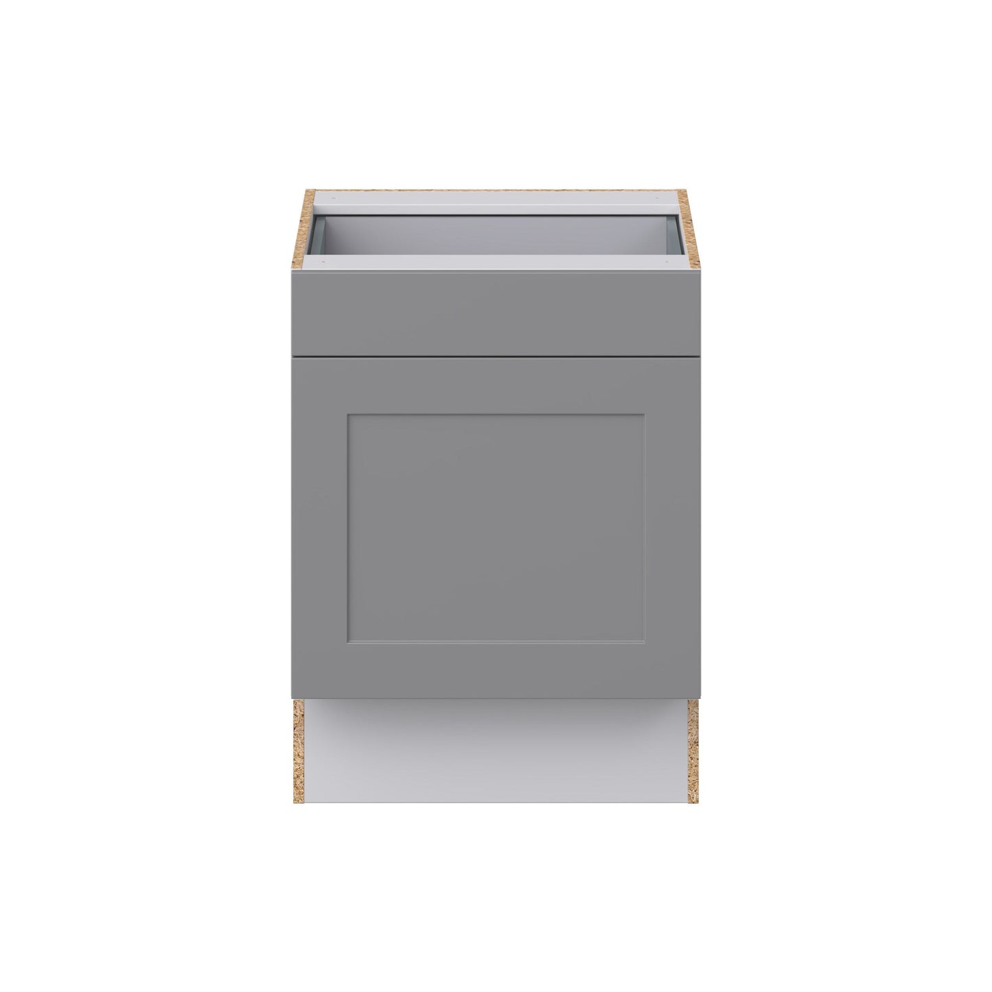 Hugo&Borg Beaumont 24-in W x 34.5-in H x 25-in D Slate Gray 1-Drawer Base Fully Assembled Cabinet (Recessed Panel Shaker Style)