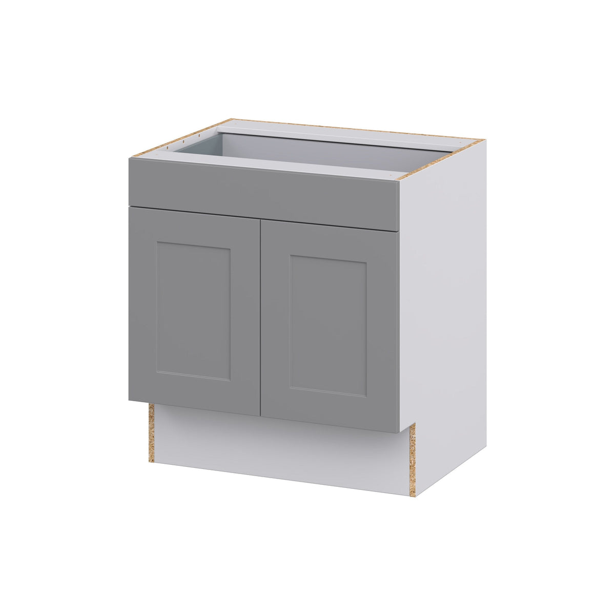 Hugo&Borg Beaumont 30-in W x 32.5-in H x 25-in D Slate Gray 1-Drawer Base Fully Assembled Cabinet (Recessed Panel Shaker Style)