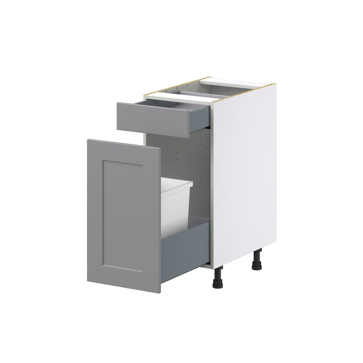 Hugo&Borg Beaumont 15-in W x 34.5-in H x 25-in D Slate Gray 1-Drawer Pull-out Cabinet Base Fully Assembled Cabinet (Recessed Panel Style)