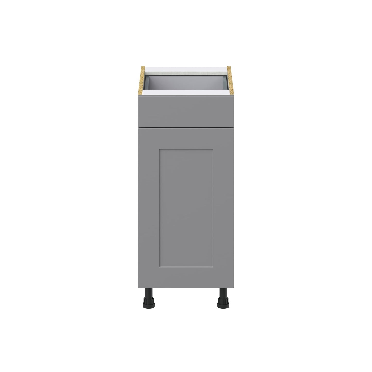 Hugo&Borg Beaumont 15-in W x 34.5-in H x 25-in D Slate Gray 1-Drawer Pull-out Cabinet Base Fully Assembled Cabinet (Recessed Panel Style)