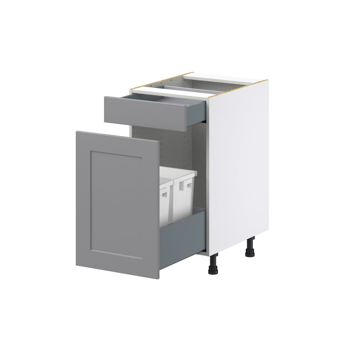 Hugo&Borg Beaumont 18-in W x 34.5-in H x 24-in D Slate Gray 1-Drawer Pull-out Cabinet Base Fully Assembled Cabinet (Recessed Panel Style)