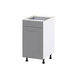 Hugo&Borg Beaumont 18-in W x 34.5-in H x 24-in D Slate Gray 1-Drawer Pull-out Cabinet Base Fully Assembled Cabinet (Recessed Panel Style)