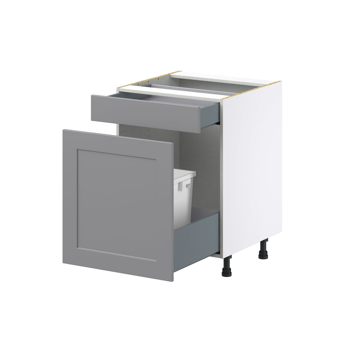 Hugo&Borg Beaumont 24-in W x 34.5-in H x 25-in D Slate Gray 1-Drawer Pull-out Cabinet Base Fully Assembled Cabinet (Recessed Panel Style)