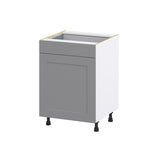 Hugo&Borg Beaumont 24-in W x 34.5-in H x 25-in D Slate Gray 1-Drawer Pull-out Cabinet Base Fully Assembled Cabinet (Recessed Panel Style)
