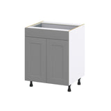 Hugo&Borg 27-in W x 34.5-in H x 24-in D Slate Gray 1-Drawer Base Fully Assembled Cabinet (Recessed Panel Shaker Style)