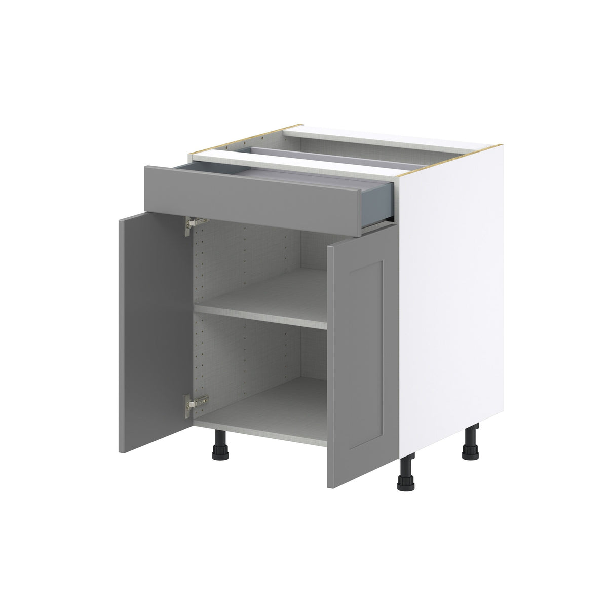 Hugo&Borg 27-in W x 34.5-in H x 24-in D Slate Gray 1-Drawer Base Fully Assembled Cabinet (Recessed Panel Shaker Style)
