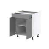 Hugo&Borg 27-in W x 34.5-in H x 24-in D Slate Gray 1-Drawer Base Fully Assembled Cabinet (Recessed Panel Shaker Style)