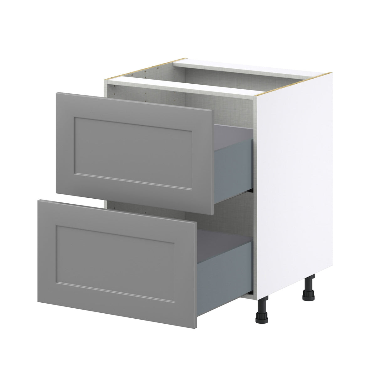 Hugo&Borg Beaumont 27-in W x 34.5-in H x 24-in D Slate Gray 2-Drawer Base Fully Assembled Cabinet (Recessed Panel Style)
