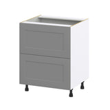 Hugo&Borg Beaumont 27-in W x 34.5-in H x 24-in D Slate Gray 2-Drawer Base Fully Assembled Cabinet (Recessed Panel Style)