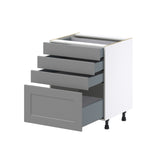 Hugo&Borg Beaumont 27-in W x 34.5-in H x 24-in D Slate Gray 4-Drawer Base Fully Assembled Cabinet (Recessed Panel Style)