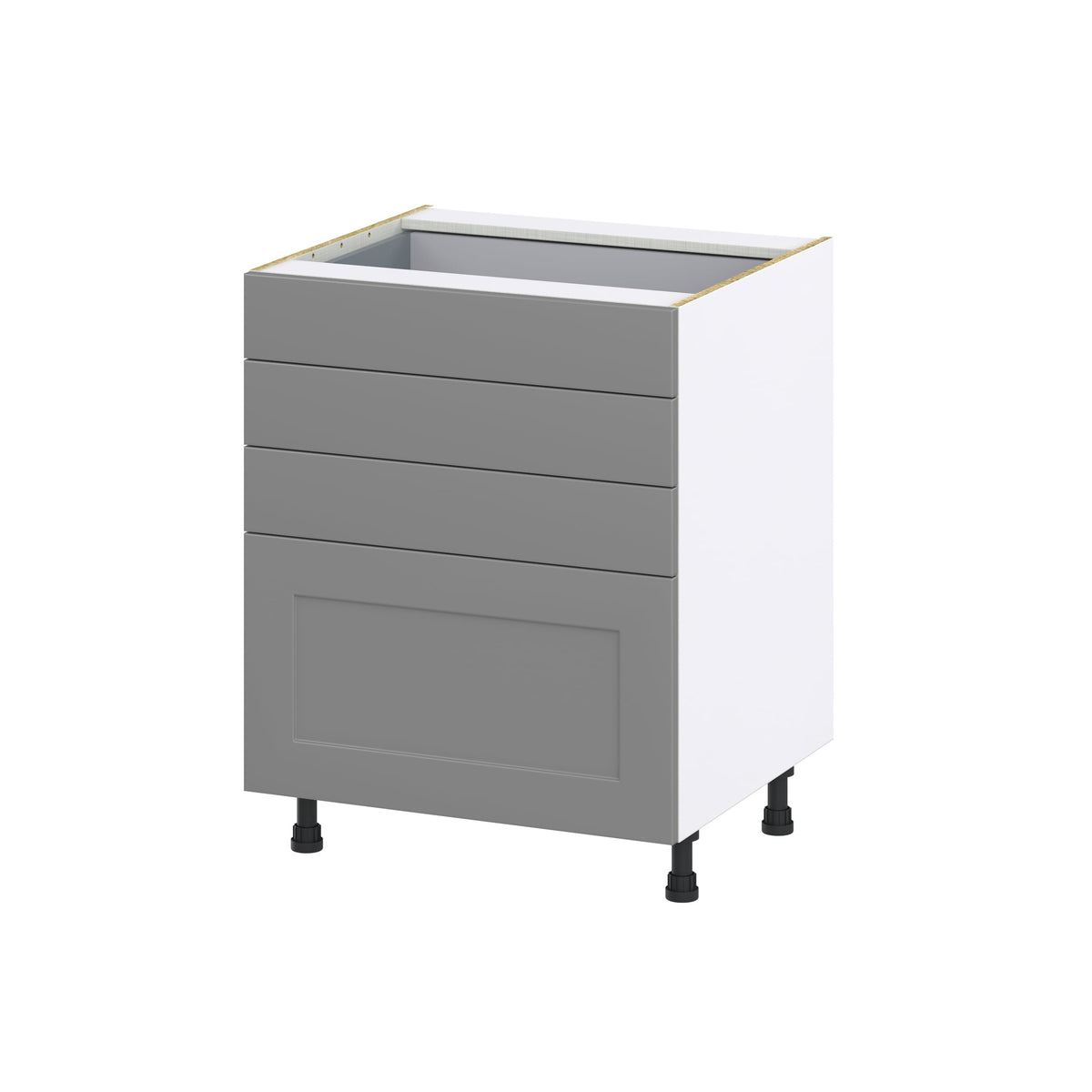 Hugo&Borg Beaumont 27-in W x 34.5-in H x 24-in D Slate Gray 4-Drawer Base Fully Assembled Cabinet (Recessed Panel Style)