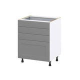 Hugo&Borg Beaumont 27-in W x 34.5-in H x 24-in D Slate Gray 4-Drawer Base Fully Assembled Cabinet (Recessed Panel Style)