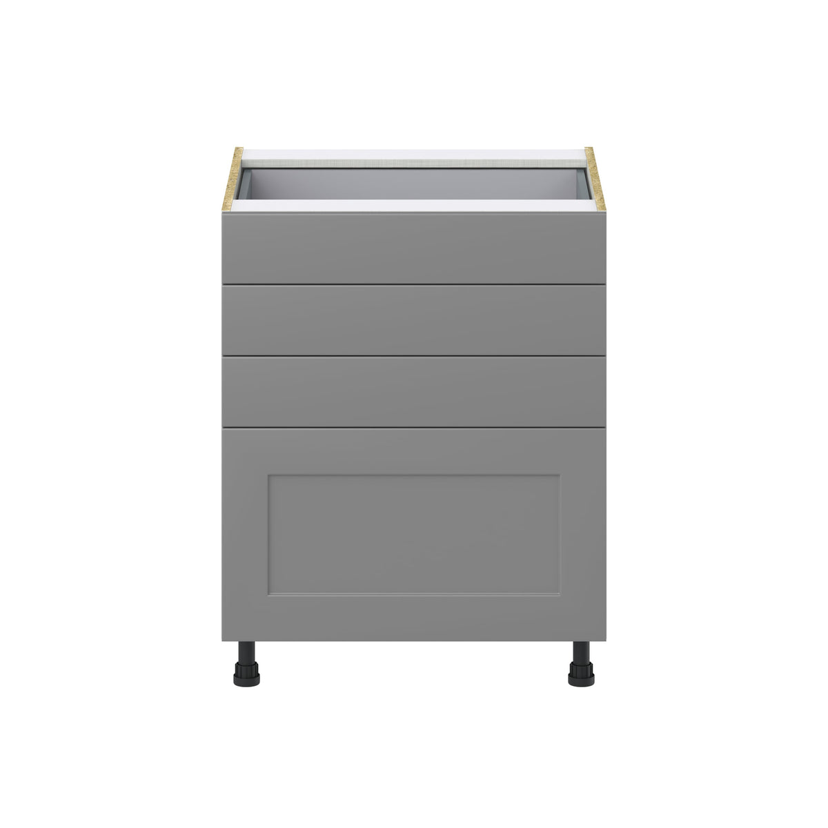 Hugo&Borg Beaumont 27-in W x 34.5-in H x 24-in D Slate Gray 4-Drawer Base Fully Assembled Cabinet (Recessed Panel Style)