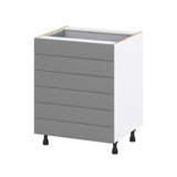 Hugo&Borg Beaumont 27-in W x 34.5-in H x 24-in D Slate Gray 6-Drawer Base Fully Assembled Cabinet (Recessed Panel Style)