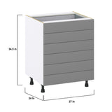 Hugo&Borg Beaumont 27-in W x 34.5-in H x 24-in D Slate Gray 6-Drawer Base Fully Assembled Cabinet (Recessed Panel Style)