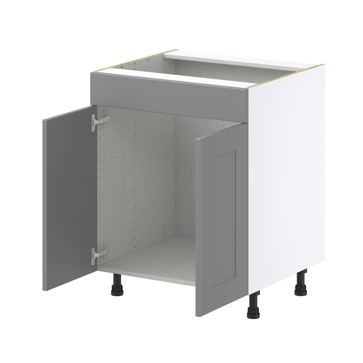 Hugo&Borg Beaumont 27-in W x 34.5-in H x 24-in D Slate Gray Sink Base Fully Assembled Cabinet (Recessed Panel Shaker Style)